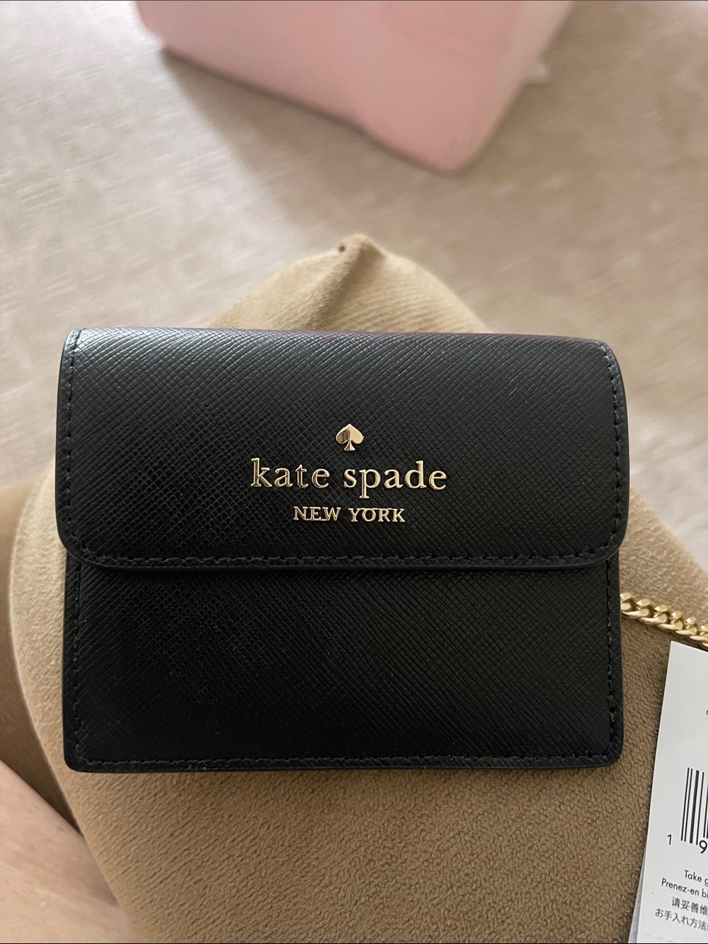 Kate Spade Madison Saffiano black leather wallet